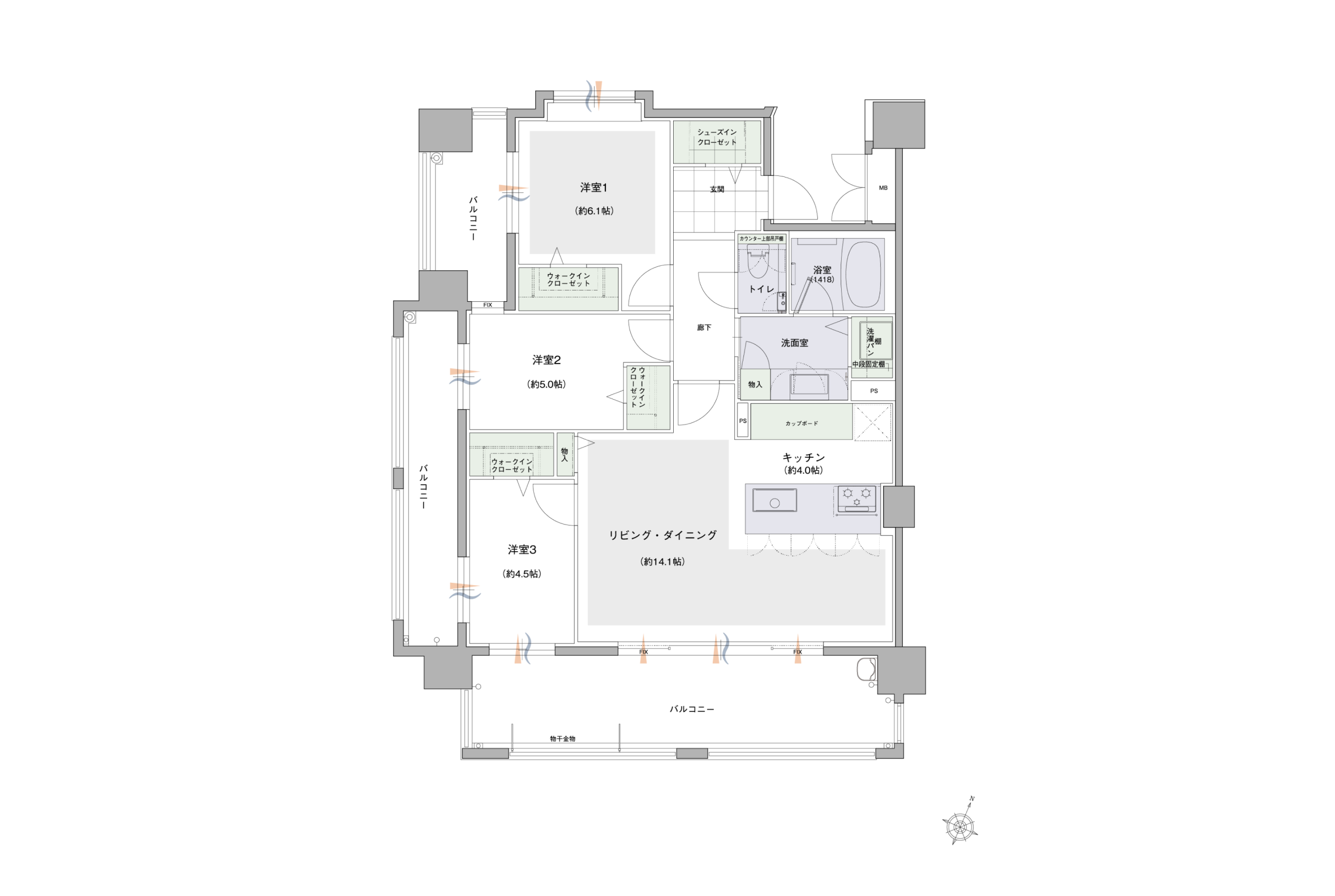 typeA 間取りイメージ