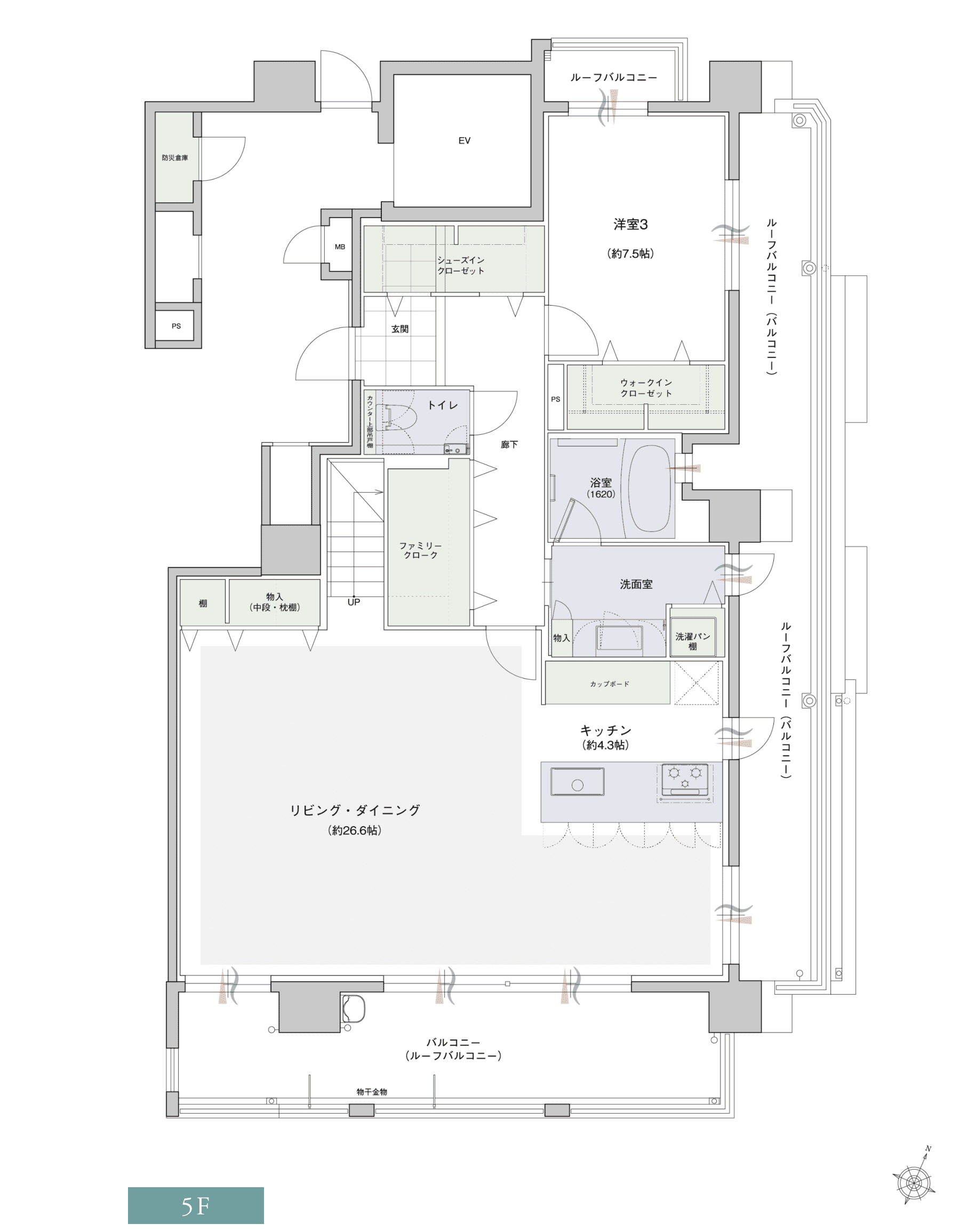 タイプE5F間取り