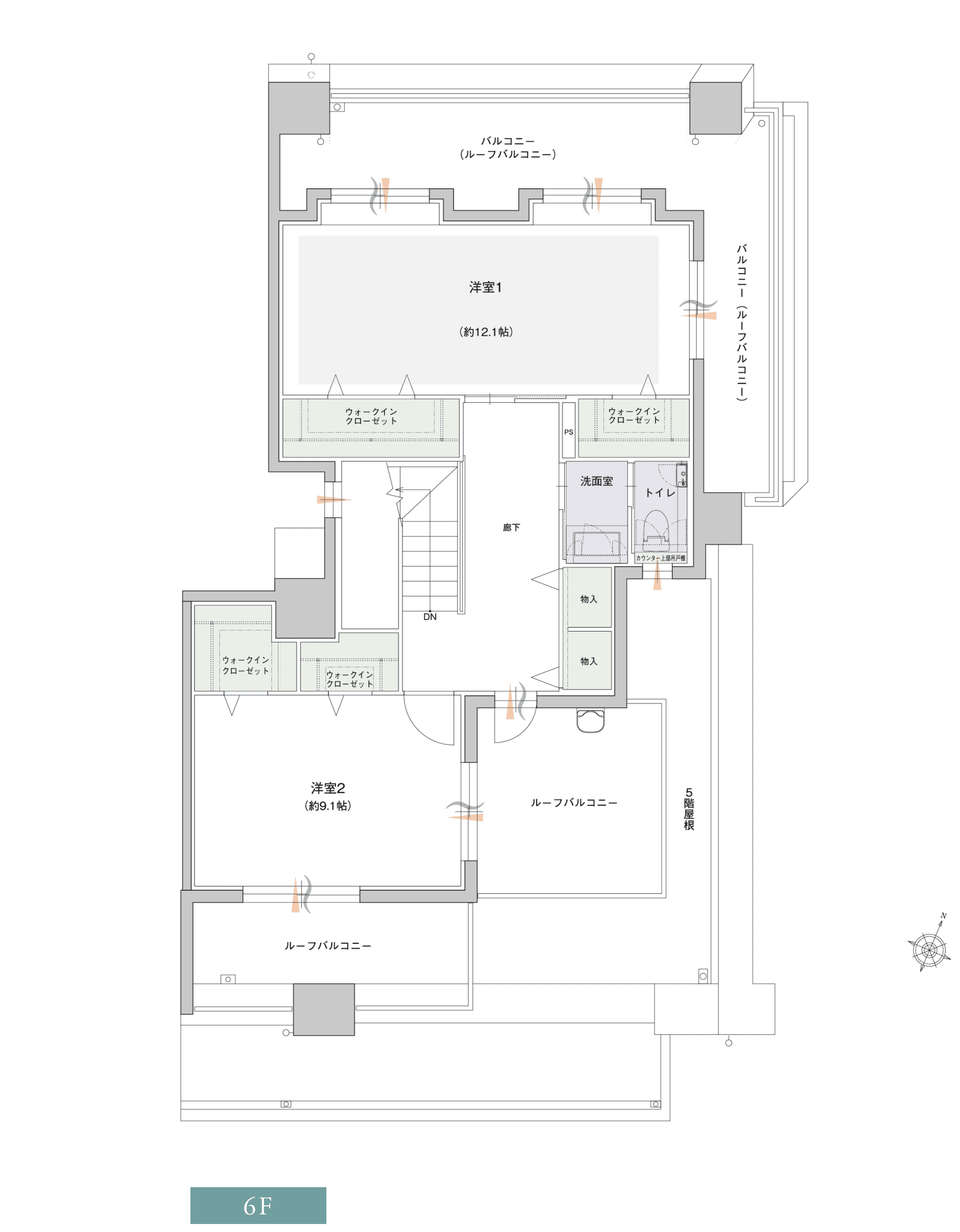 タイプE6F間取り